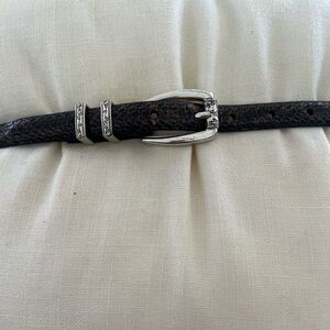 Brighton Classic Brown snake textured belt with Silver Buckle small 28”